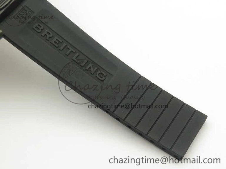 Chronomat 44mm Blacksteel GF 1:1 Special Edition Yellow Dial On Black Rubber Strap A7750