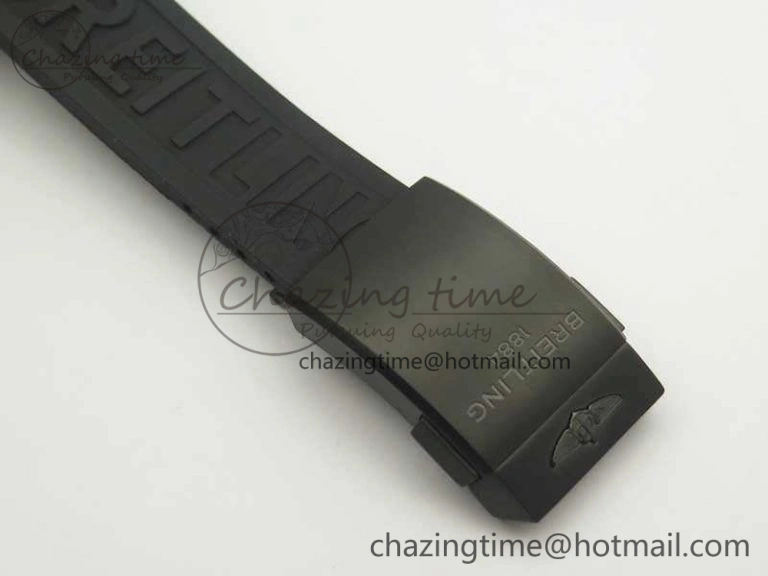 Chronomat 44mm Blacksteel GF 1:1 Special Edition Yellow Dial On Black Rubber Strap A7750