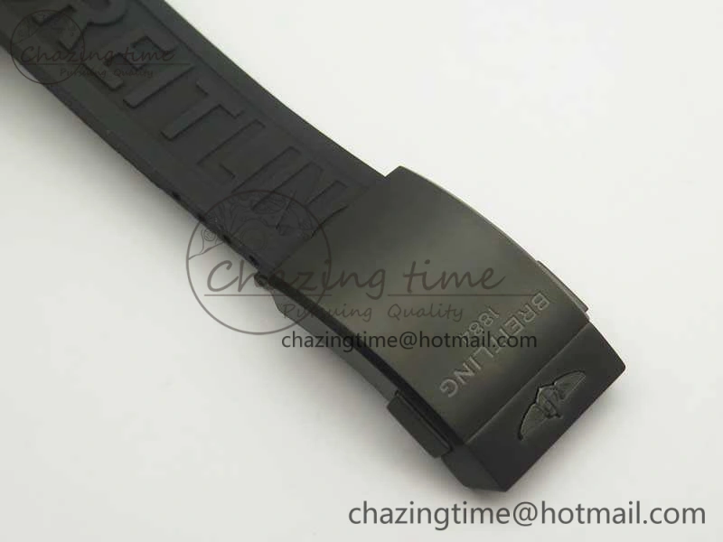 Chronomat 44mm Blacksteel GF 1:1 Special Edition Yellow Dial On Black Rubber Strap A7750