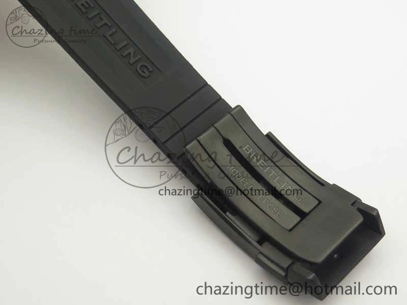 Chronomat 44mm Blacksteel GF 1:1 Special Edition Yellow Dial On Black Rubber Strap A7750