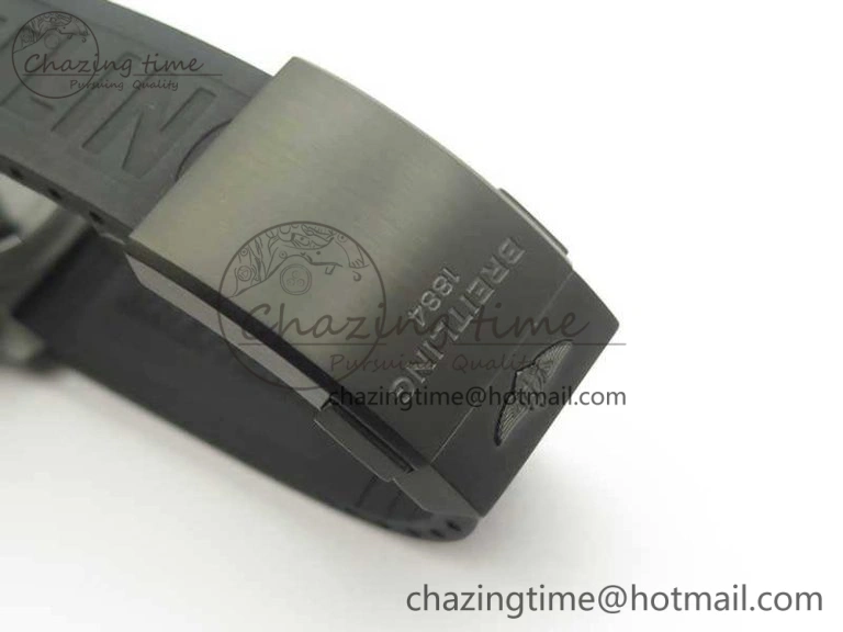 Chronomat 44mm Blacksteel GF 1:1 Special Edition Yellow Dial On Black Rubber Strap A7750