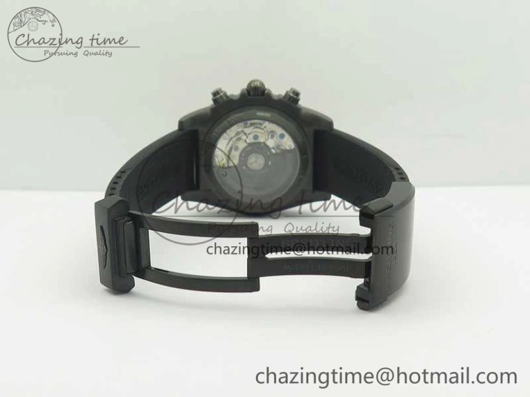 Chronomat 44mm Blacksteel GF 1:1 Special Edition Yellow Dial On Black Rubber Strap A7750