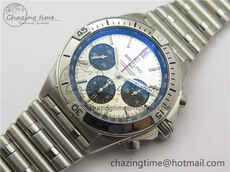 Chronomat B01 42mm SS GF 1:1 Best Edition White Dial on SS Bracelet A7750
