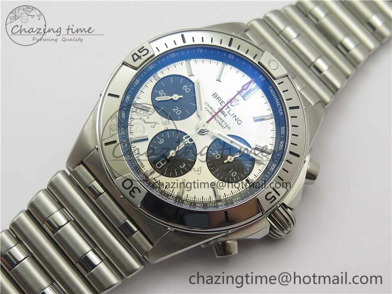 Chronomat B01 42mm SS GF 1:1 Best Edition White Dial on SS Bracelet A7750