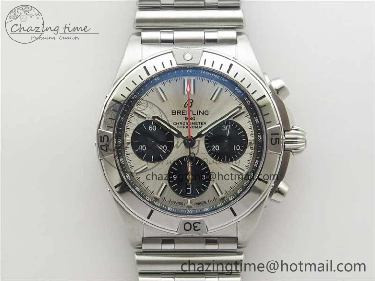 Chronomat B01 42mm SS GF 1:1 Best Edition White Dial on SS Bracelet A7750