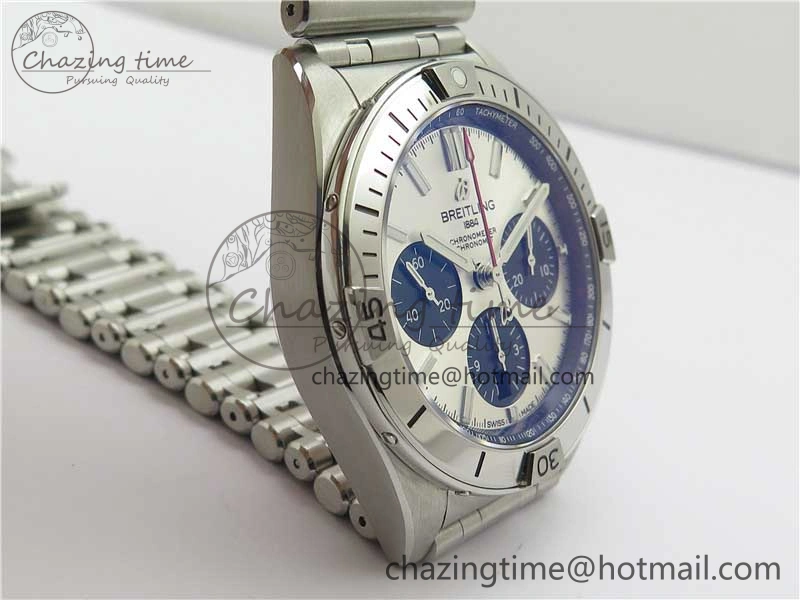 Chronomat B01 42mm SS GF 1:1 Best Edition White Dial on SS Bracelet A7750