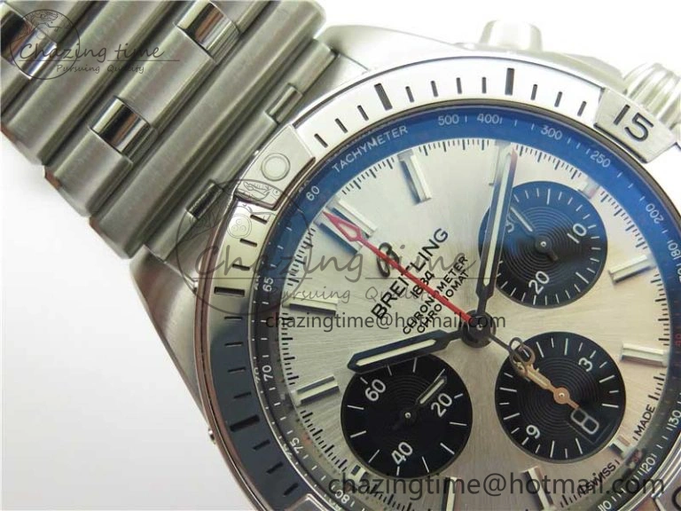 Chronomat B01 42mm SS GF 1:1 Best Edition White Dial on SS Bracelet A7750