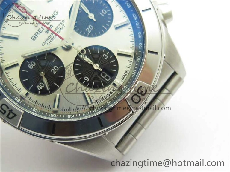 Chronomat B01 42mm SS GF 1:1 Best Edition White Dial on SS Bracelet A7750