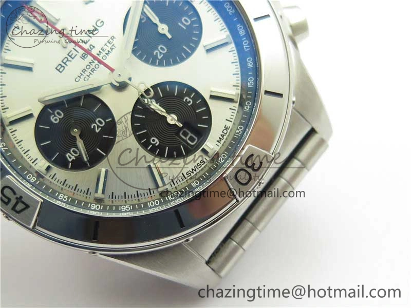 Chronomat B01 42mm SS GF 1:1 Best Edition White Dial on SS Bracelet A7750