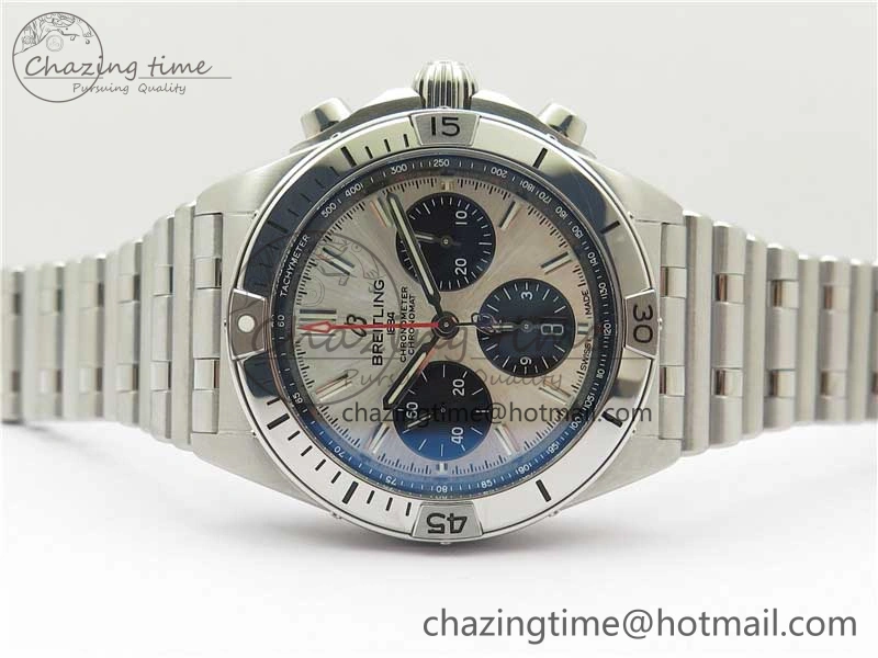 Chronomat B01 42mm SS GF 1:1 Best Edition White Dial on SS Bracelet A7750