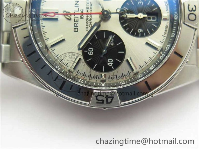 Chronomat B01 42mm SS GF 1:1 Best Edition White Dial on SS Bracelet A7750
