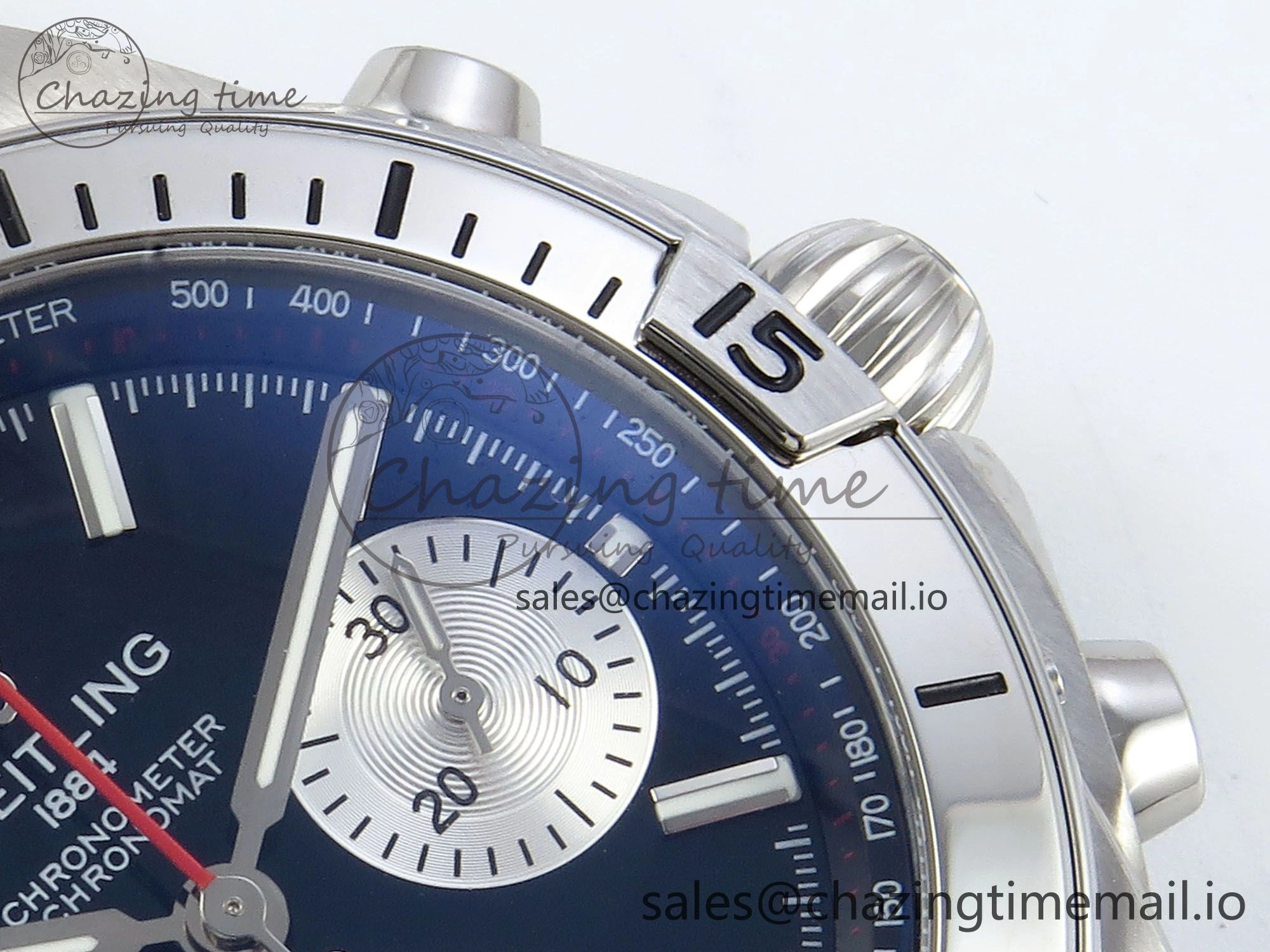 Chronomat B01 42mm SS TF 1:1 Best Edition Black Silver Dial on Black Rubber Strap A7750 V2