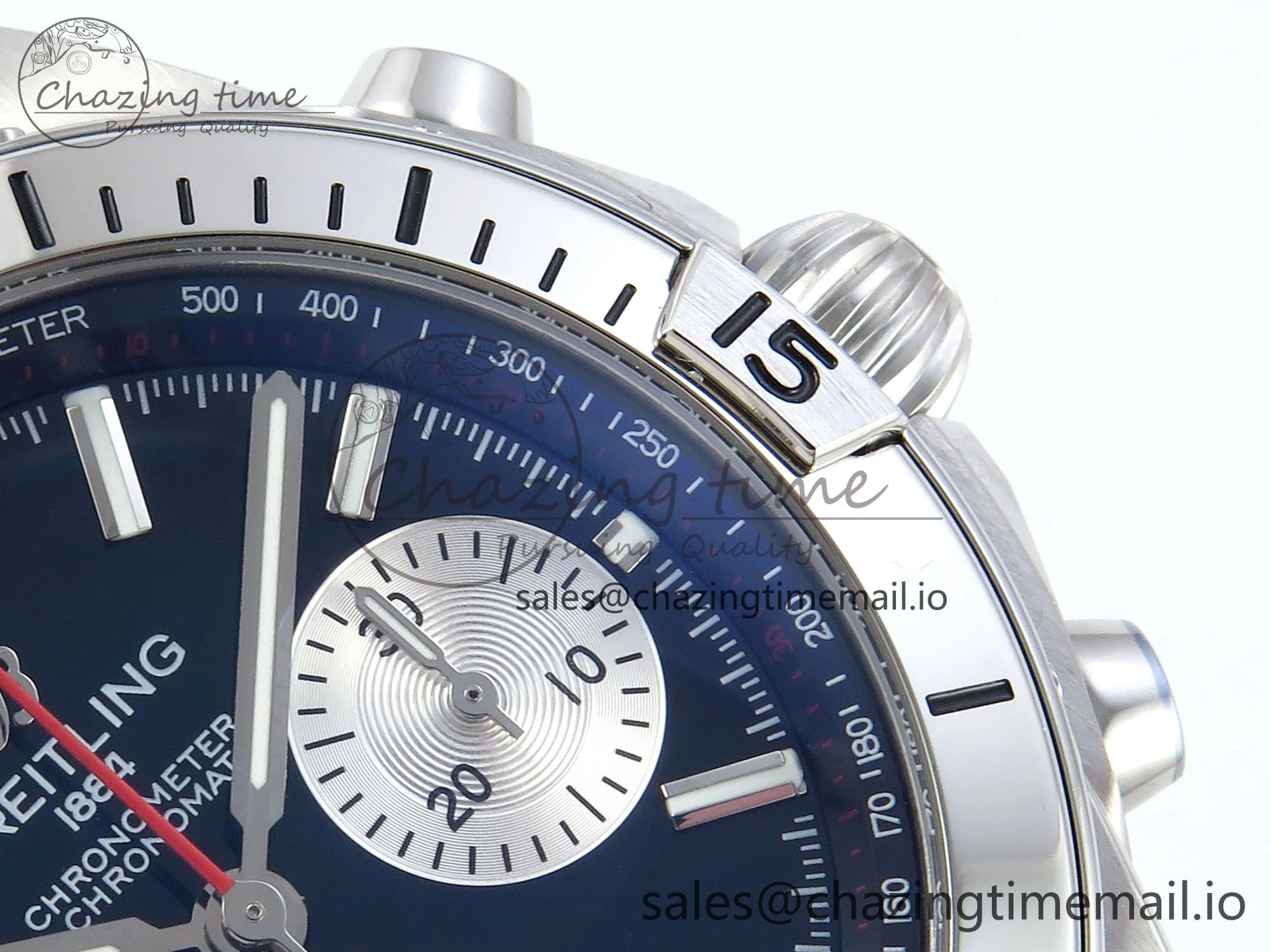 Chronomat B01 42mm SS TF 1:1 Best Edition Black Silver Dial on SS Bracelet A7750 V2
