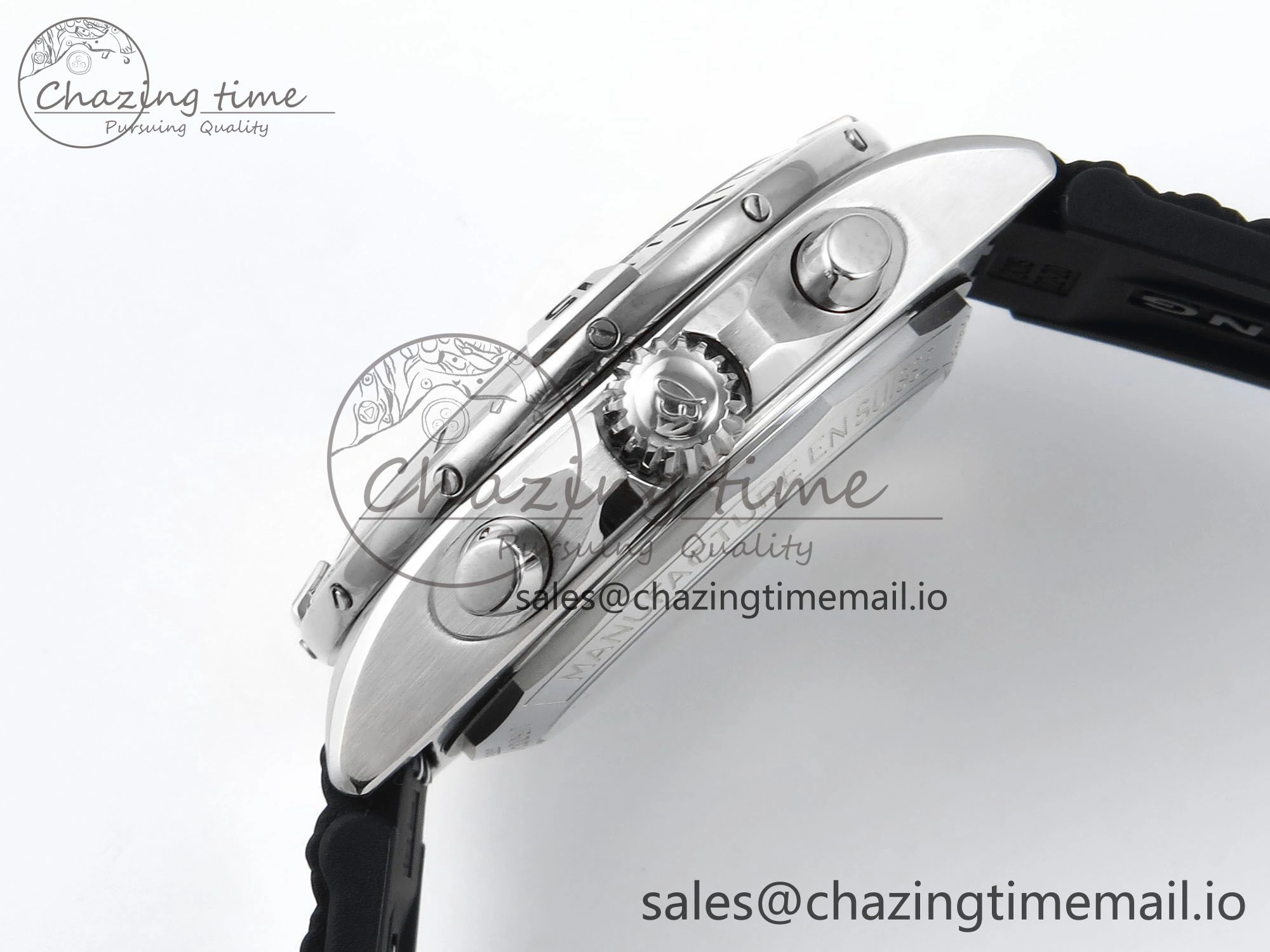 Chronomat B01 42mm SS TF 1:1 Best Edition Blue Dial on Black Rouleaux Strap A7750 V2