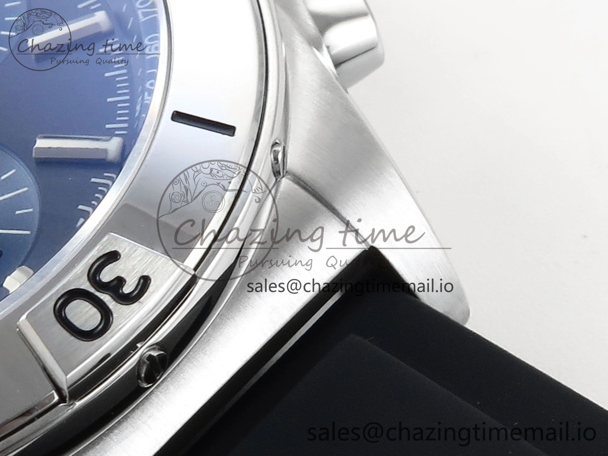 Chronomat B01 42mm SS TF 1:1 Best Edition Blue Dial on Black Rubber Strap A7750 V2