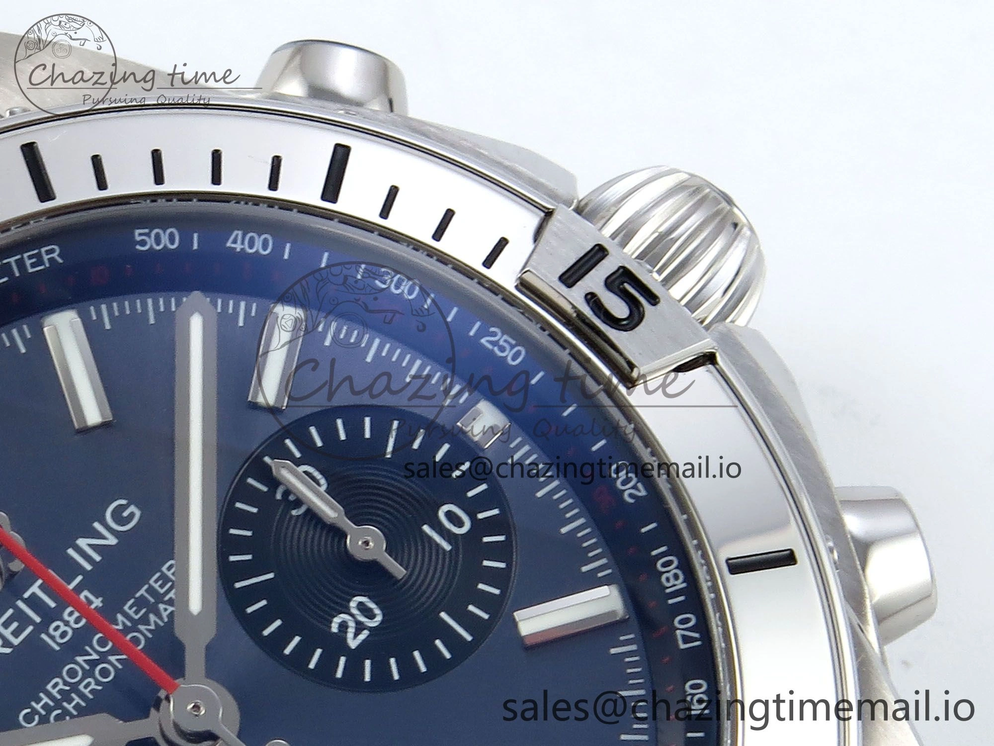 Chronomat B01 42mm SS TF 1:1 Best Edition Blue Dial on Blue Rouleaux Strap A7750 V2