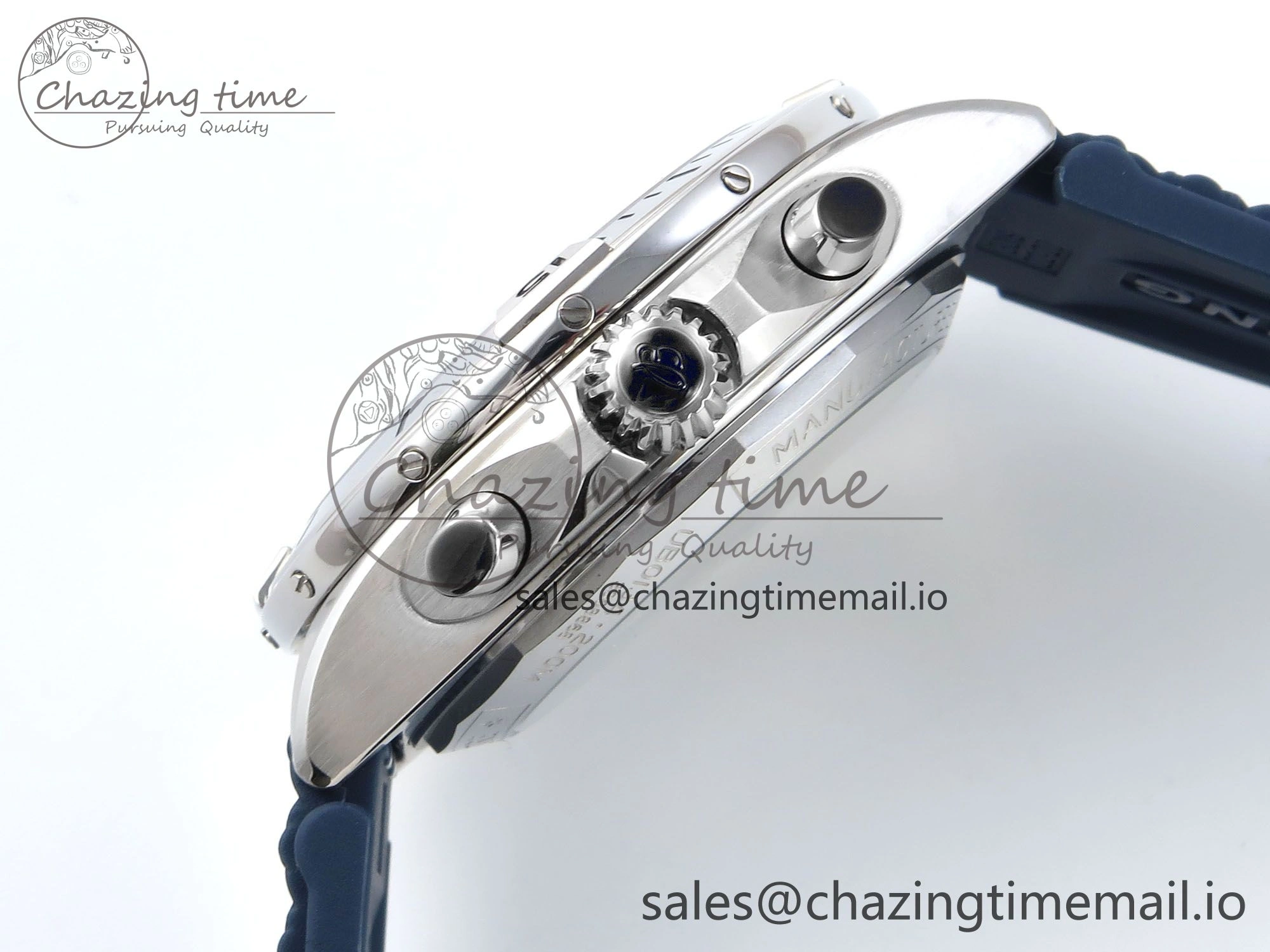 Chronomat B01 42mm SS TF 1:1 Best Edition Blue Dial on Blue Rouleaux Strap A7750 V2