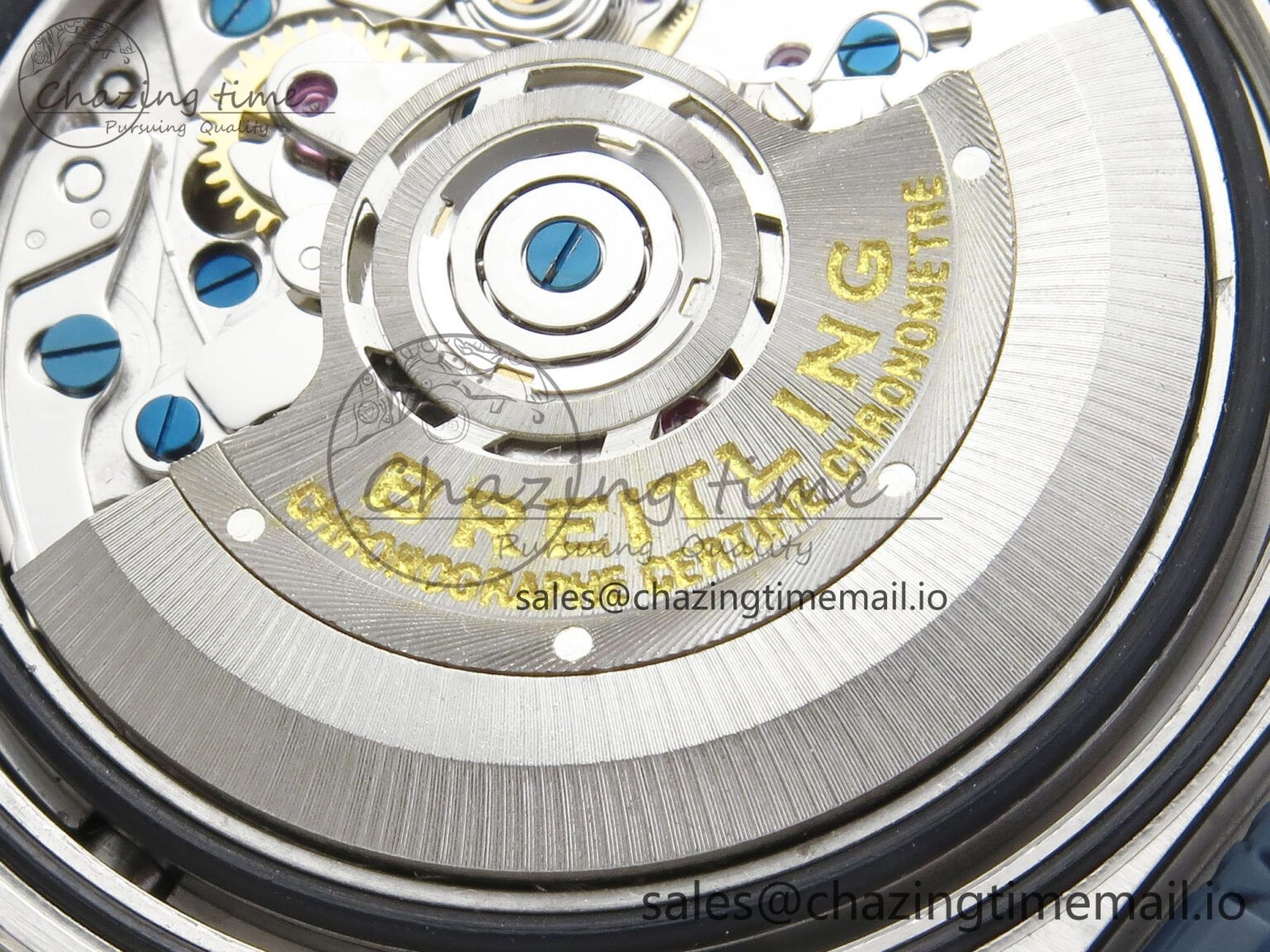 Chronomat B01 42mm SS TF 1:1 Best Edition Blue Dial on Blue Rouleaux Strap A7750 V2