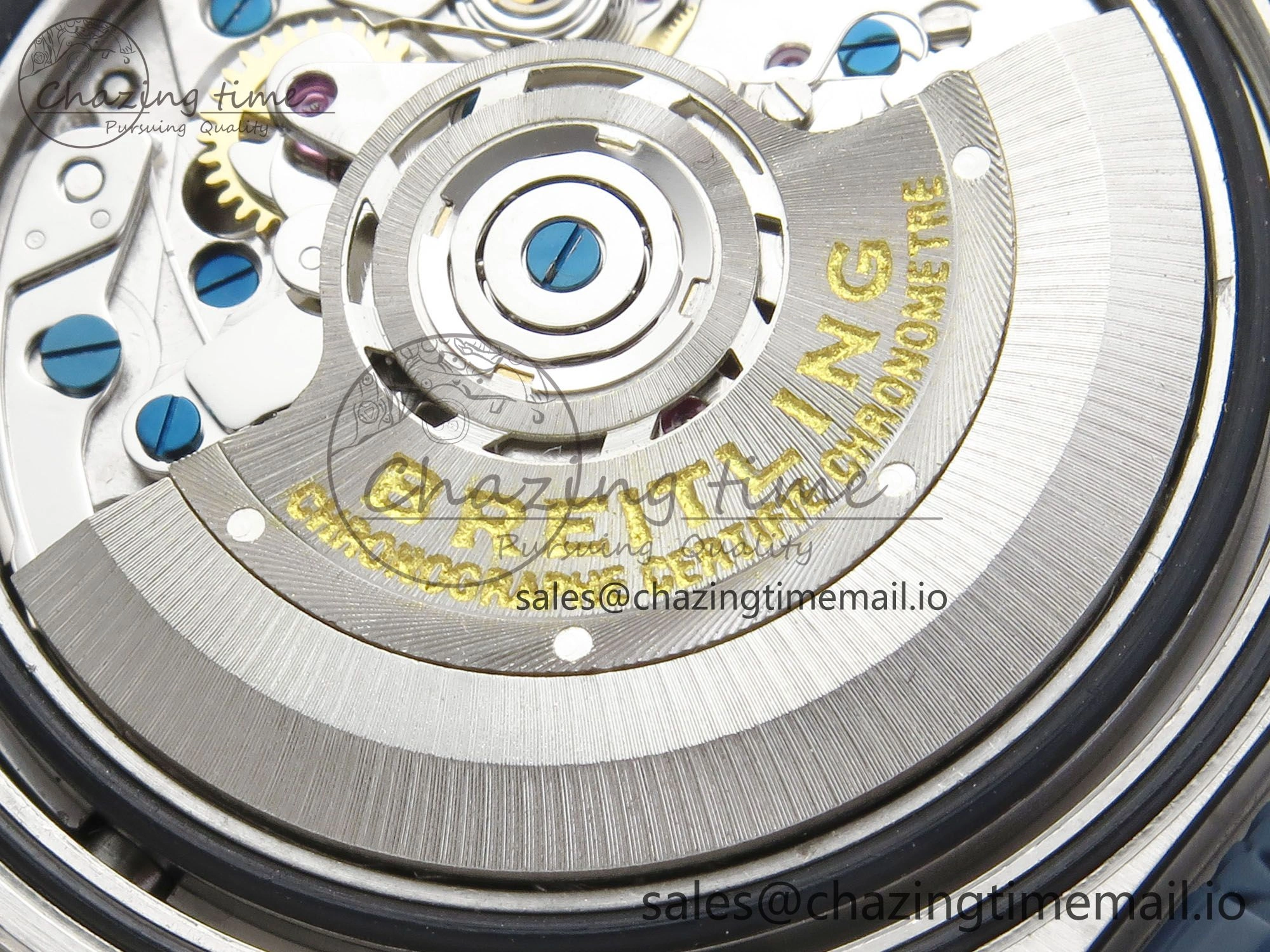 Chronomat B01 42mm SS TF 1:1 Best Edition Blue Dial on Blue Rouleaux Strap A7750 V2
