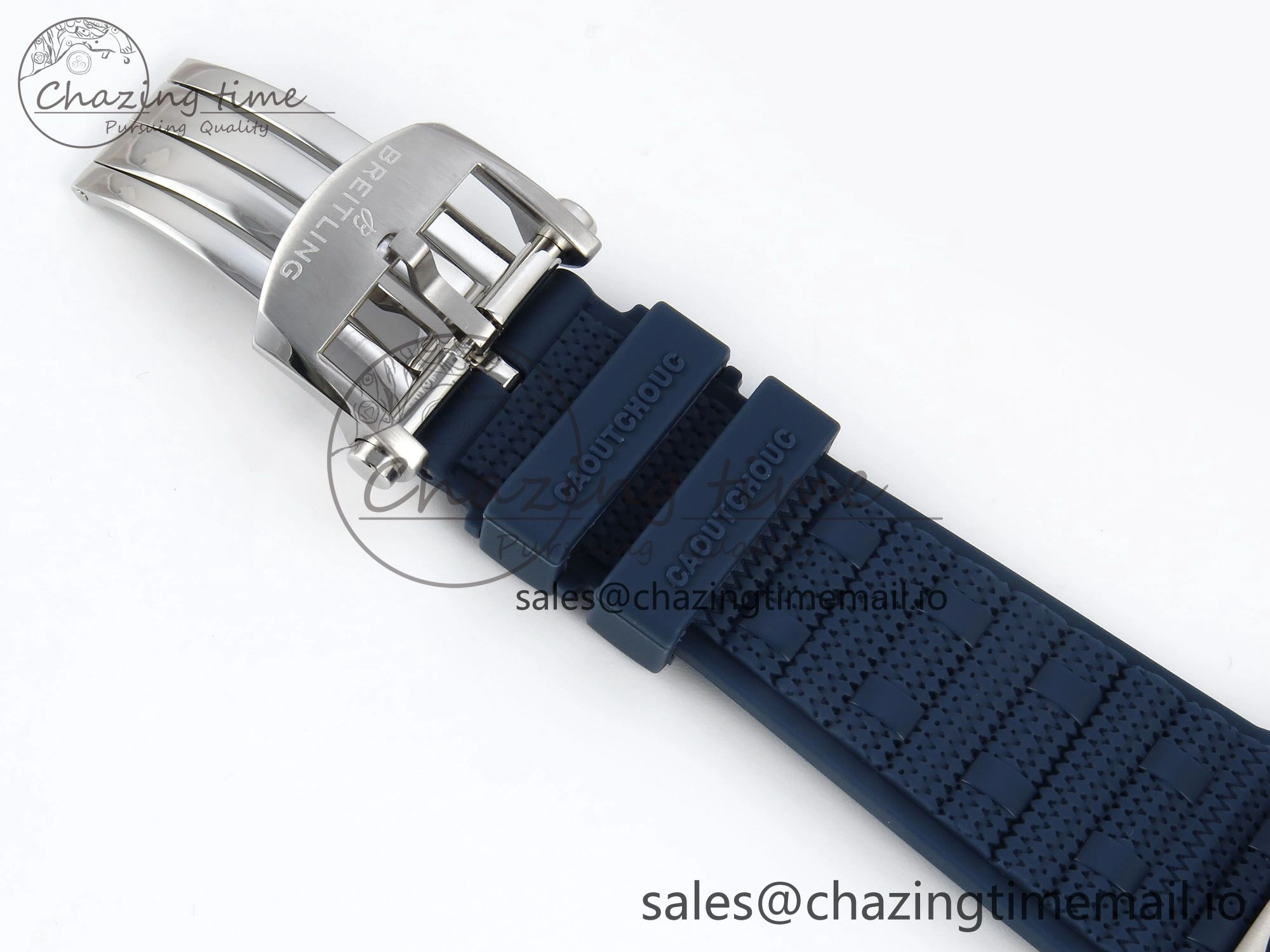 Chronomat B01 42mm SS TF 1:1 Best Edition Blue Dial on Blue Rouleaux Strap A7750 V2