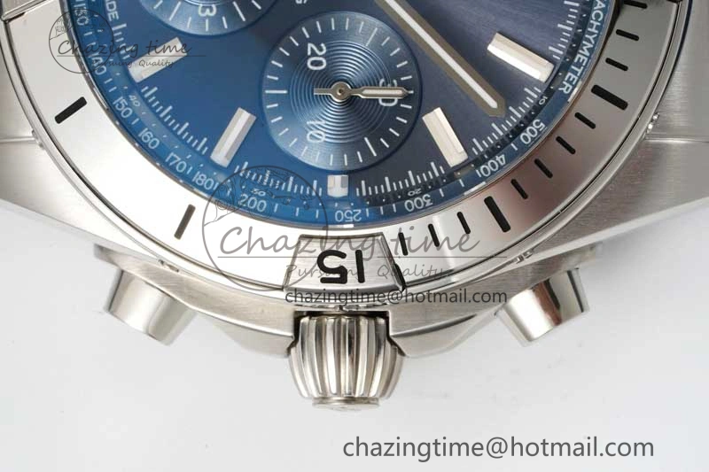 Chronomat B01 42mm SS TF 1:1 Best Edition Blue Dial on Blue Rubber Strap A7750