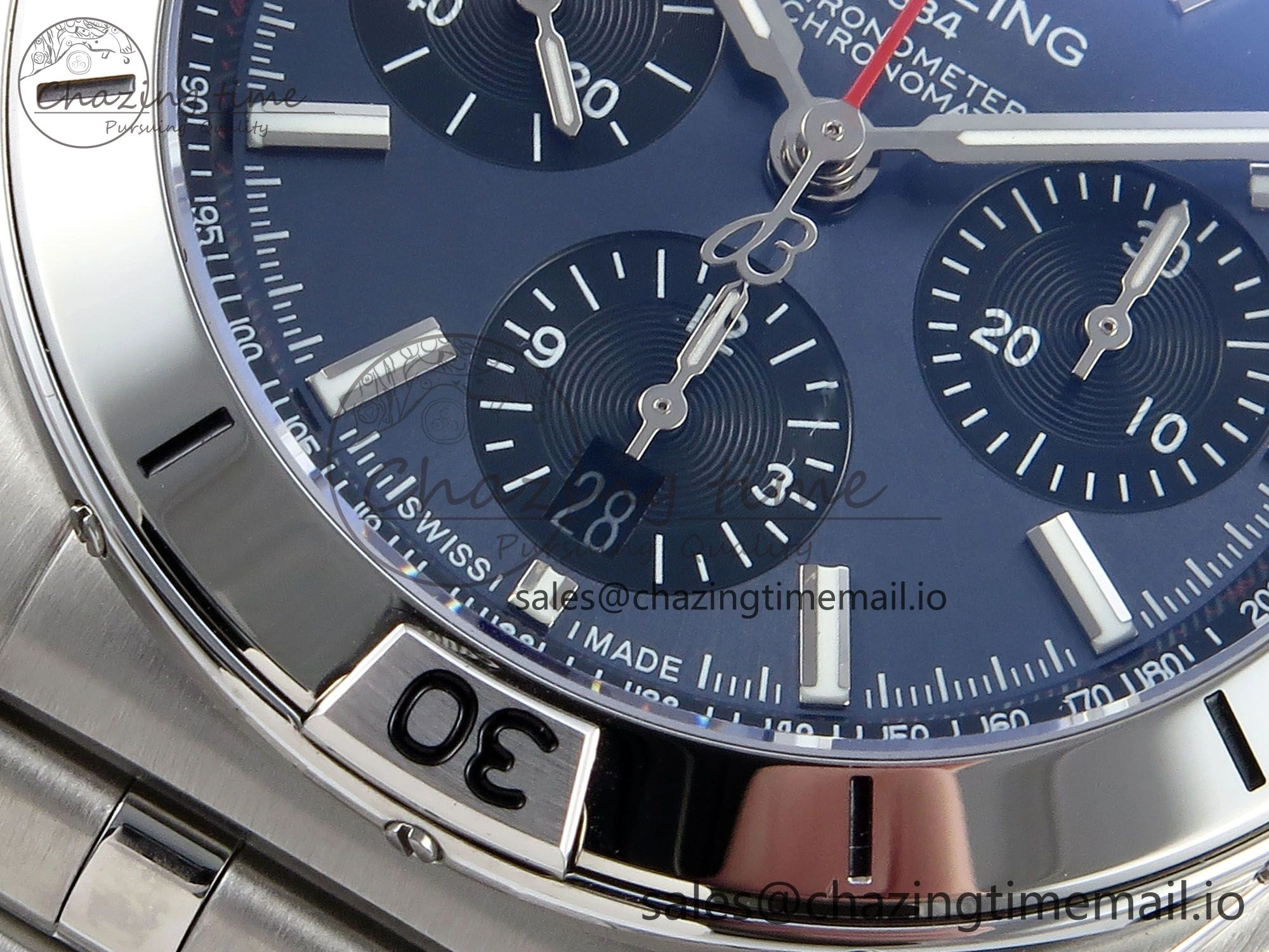 Chronomat B01 42mm SS TF 1:1 Best Edition Blue Dial on SS Bracelet A7750 V2