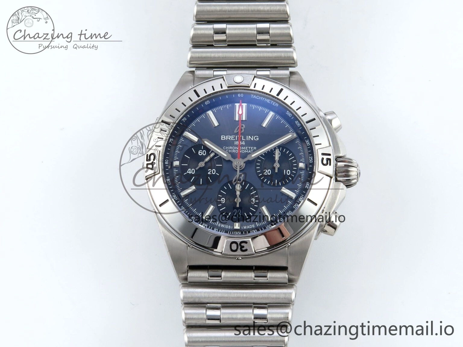 Chronomat B01 42mm SS TF 1:1 Best Edition Blue Dial on SS Bracelet A7750 V2