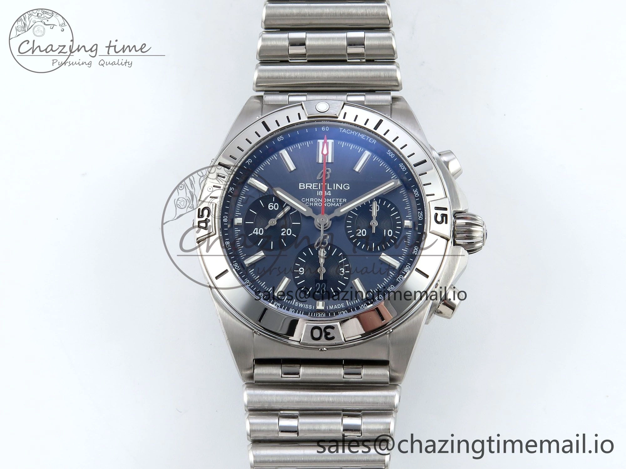 Chronomat B01 42mm SS TF 1:1 Best Edition Blue Dial on SS Bracelet A7750 V2