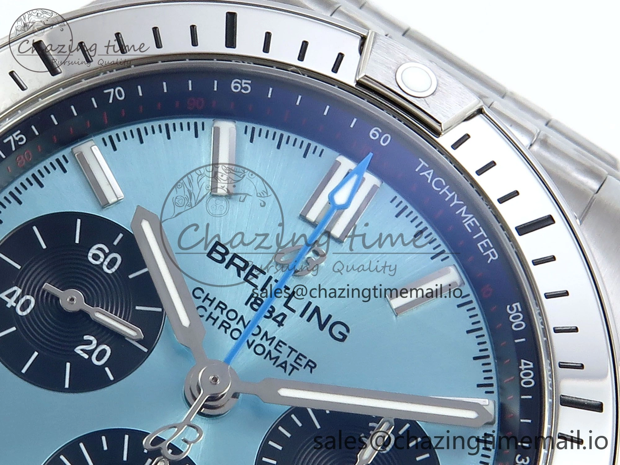 Chronomat B01 42mm SS TF 1:1 Best Edition Blue Black Dial on SS Bracelet A7750 V2