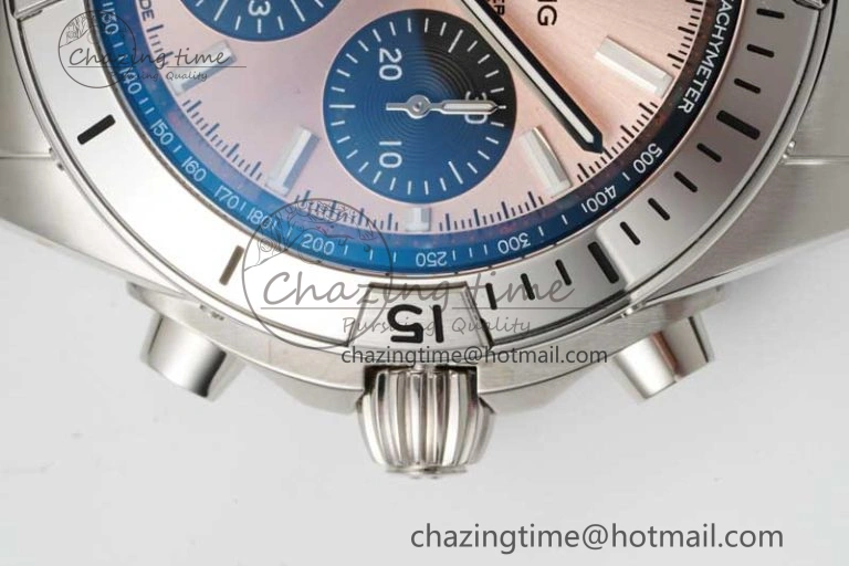 Chronomat B01 42mm SS TF 1:1 Best Edition Brown Dial on Black Rubber Strap A7750