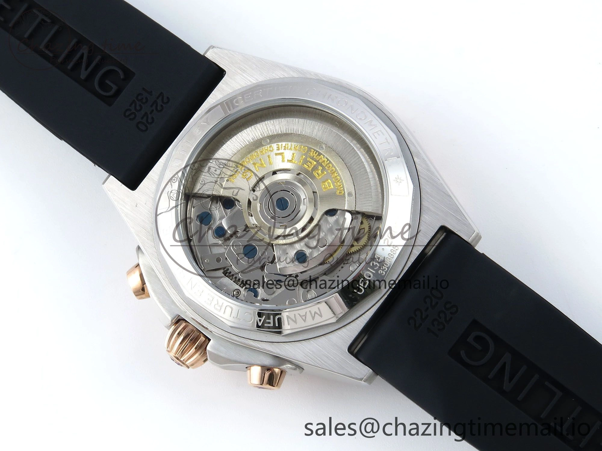 Chronomat B01 42mm SS TF 1:1 Best Edition Gray Dial on Black Rubber Strap A7750 V2