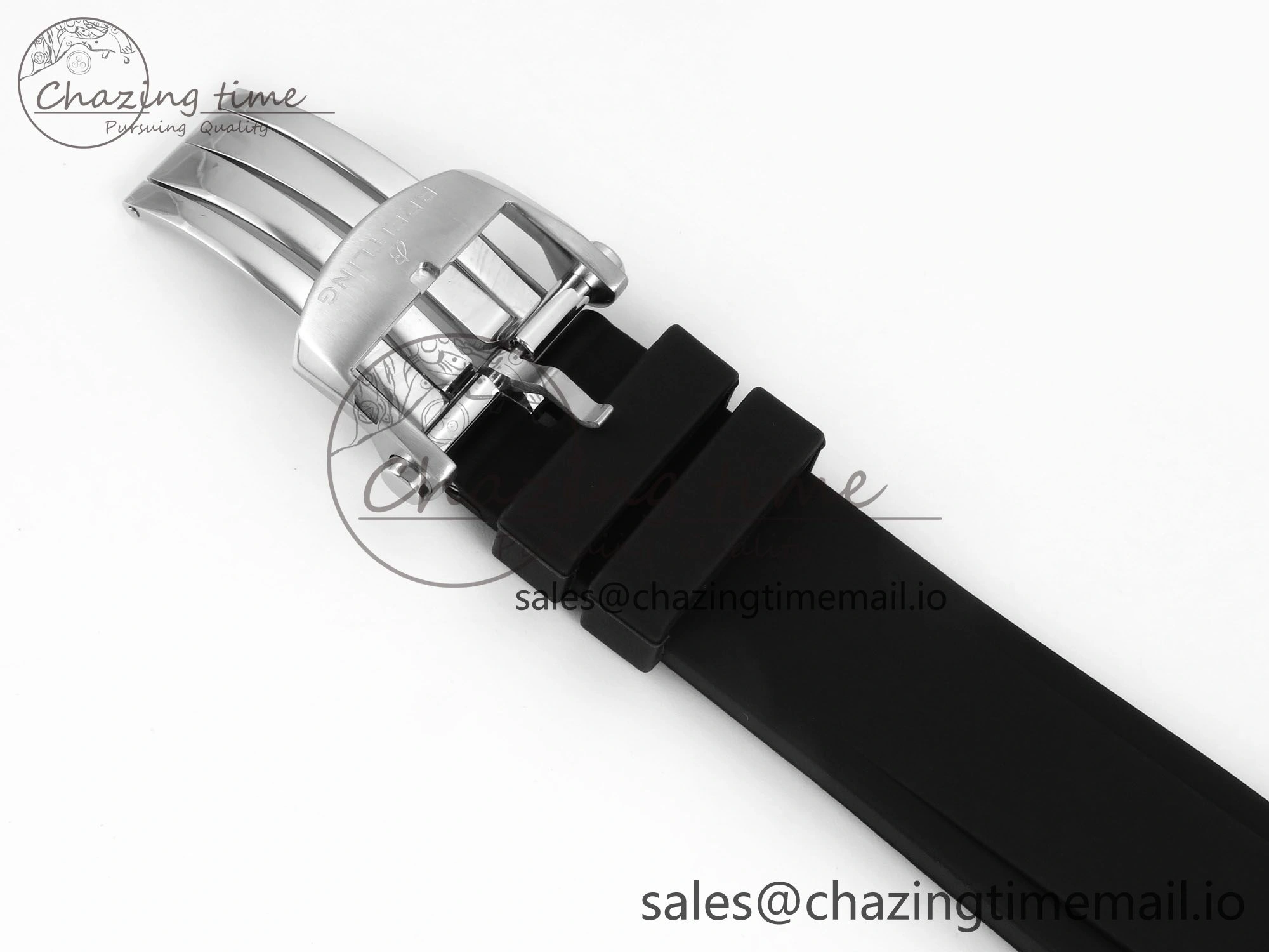 Chronomat B01 42mm SS TF 1:1 Best Edition Gray Dial on Black Rubber Strap A7750 V2