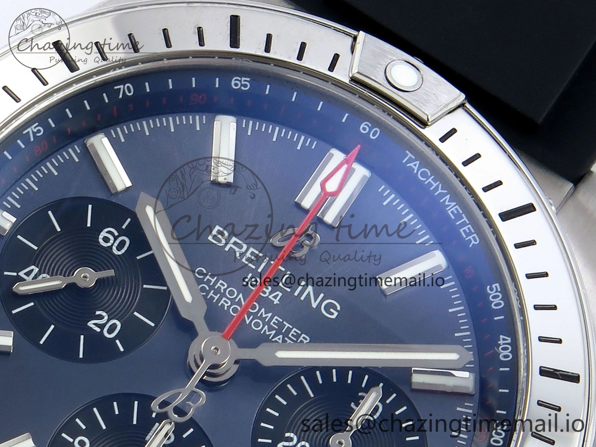 Chronomat B01 42mm SS TF 1:1 Best Edition Gray Dial on Black Rubber Strap A7750 V2