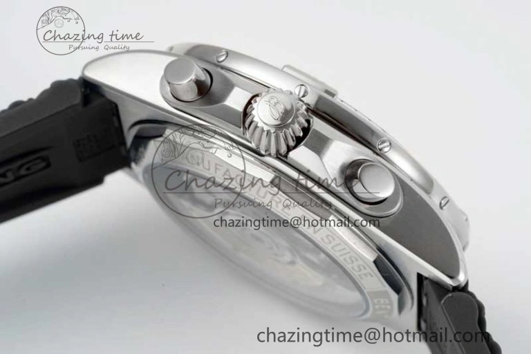 Chronomat B01 42mm SS TF 1:1 Best Edition Green Dial on Black Rubber Strap A7750