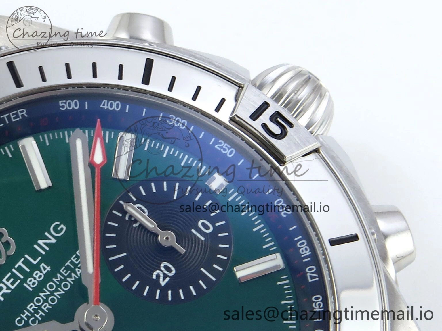 Chronomat B01 42mm SS TF 1:1 Best Edition Green Black Dial on SS Bracelet A7750 V2