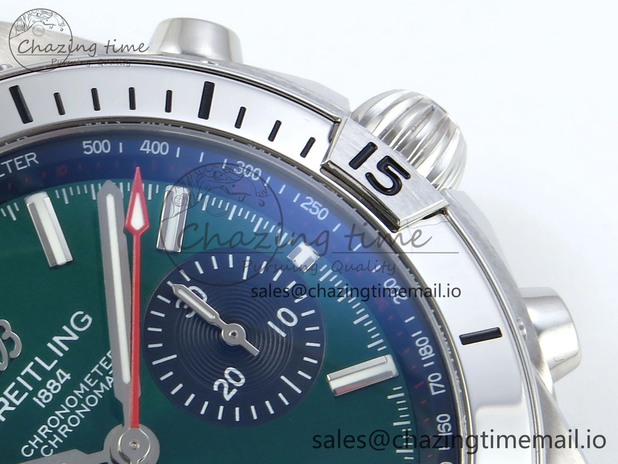 Chronomat B01 42mm SS TF 1:1 Best Edition Green Black Dial on SS Bracelet A7750 V2