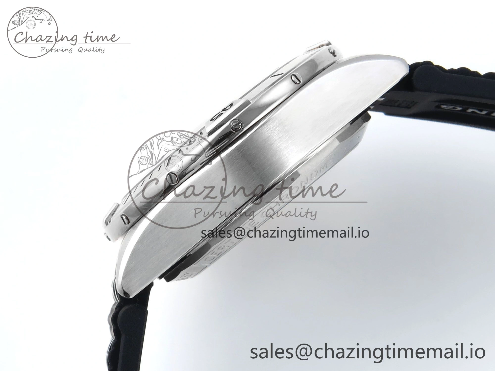 Chronomat B01 42mm SS TF 1:1 Best Edition RG Black Dial on Black Rouleaux Strap A7750 V2