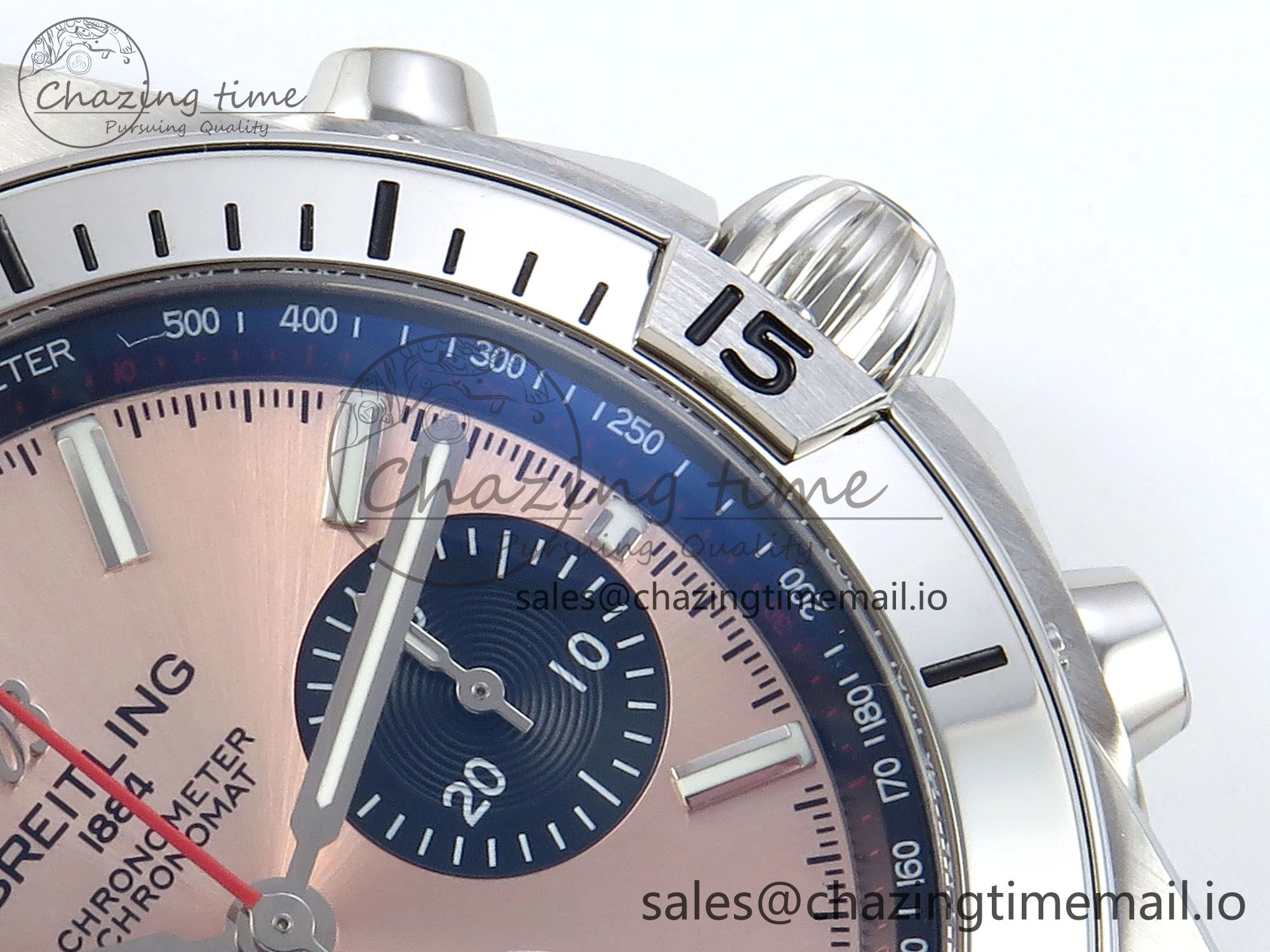 Chronomat B01 42mm SS TF 1:1 Best Edition RG Black Dial on Black Rouleaux Strap A7750 V2