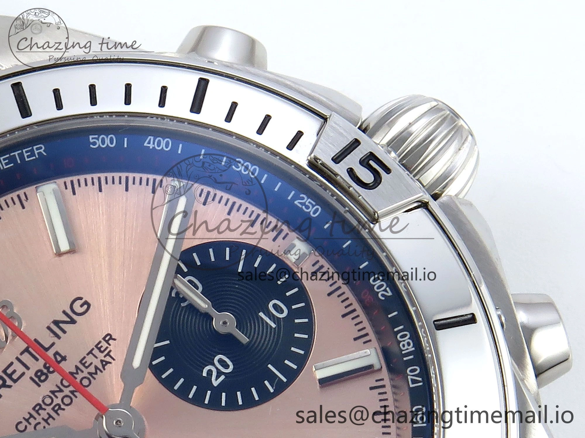 Chronomat B01 42mm SS TF 1:1 Best Edition RG Black Dial on Black Rubber Strap A7750 V2
