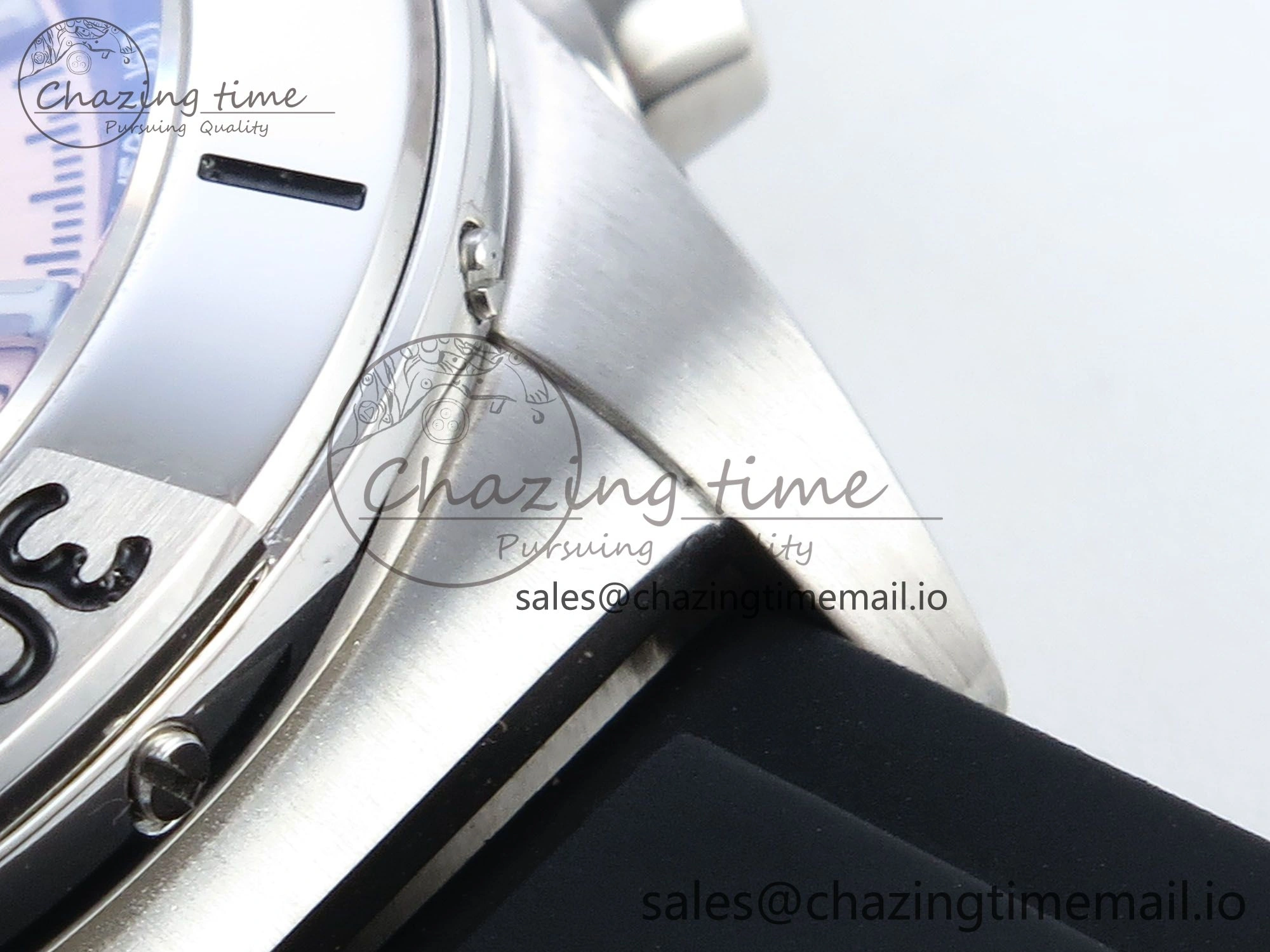 Chronomat B01 42mm SS TF 1:1 Best Edition RG Black Dial on Black Rubber Strap A7750 V2
