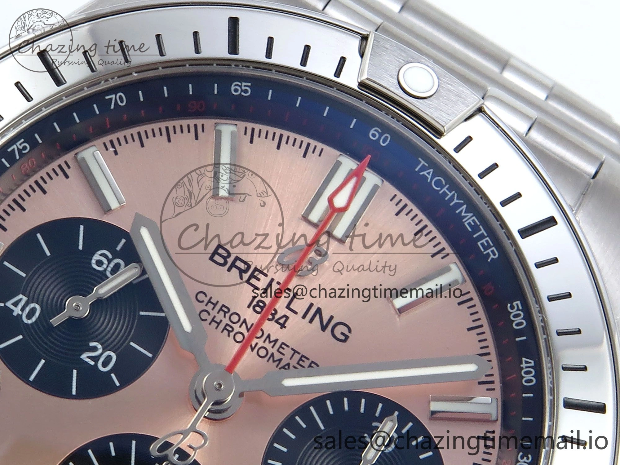 Chronomat B01 42mm SS TF 1:1 Best Edition RG Black Dial on SS Bracelet A7750 V2