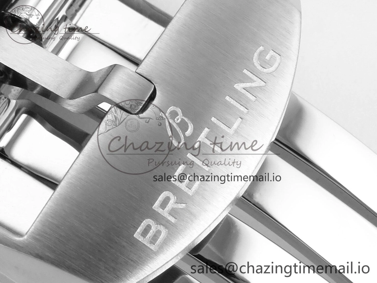 Chronomat B01 42mm SS TF 1:1 Best Edition Silver Dial on Black Rouleaux Strap A7750 V2