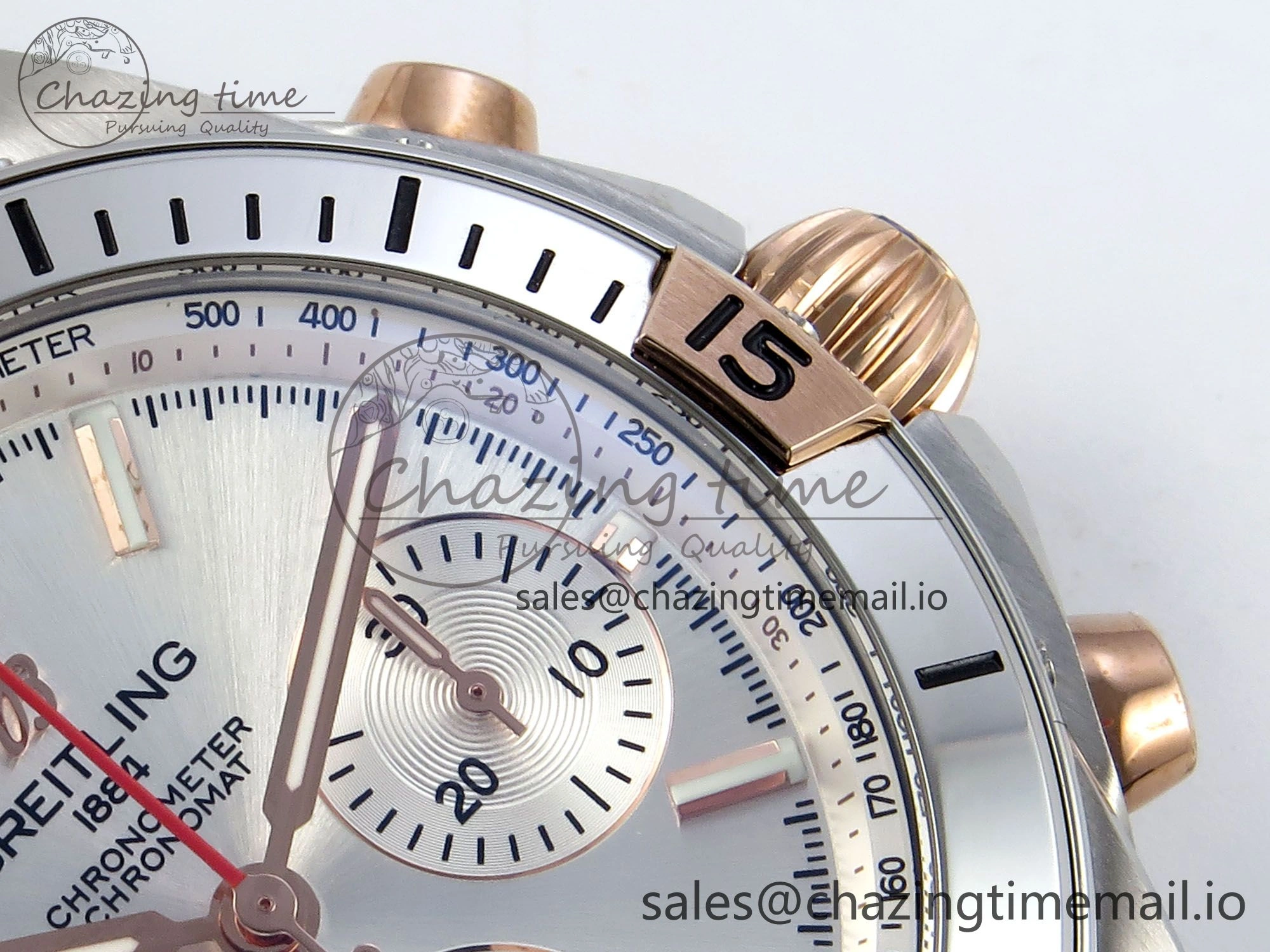 Chronomat B01 42mm SS TF 1:1 Best Edition Silver Dial on Black Rubber Strap A7750 V2
