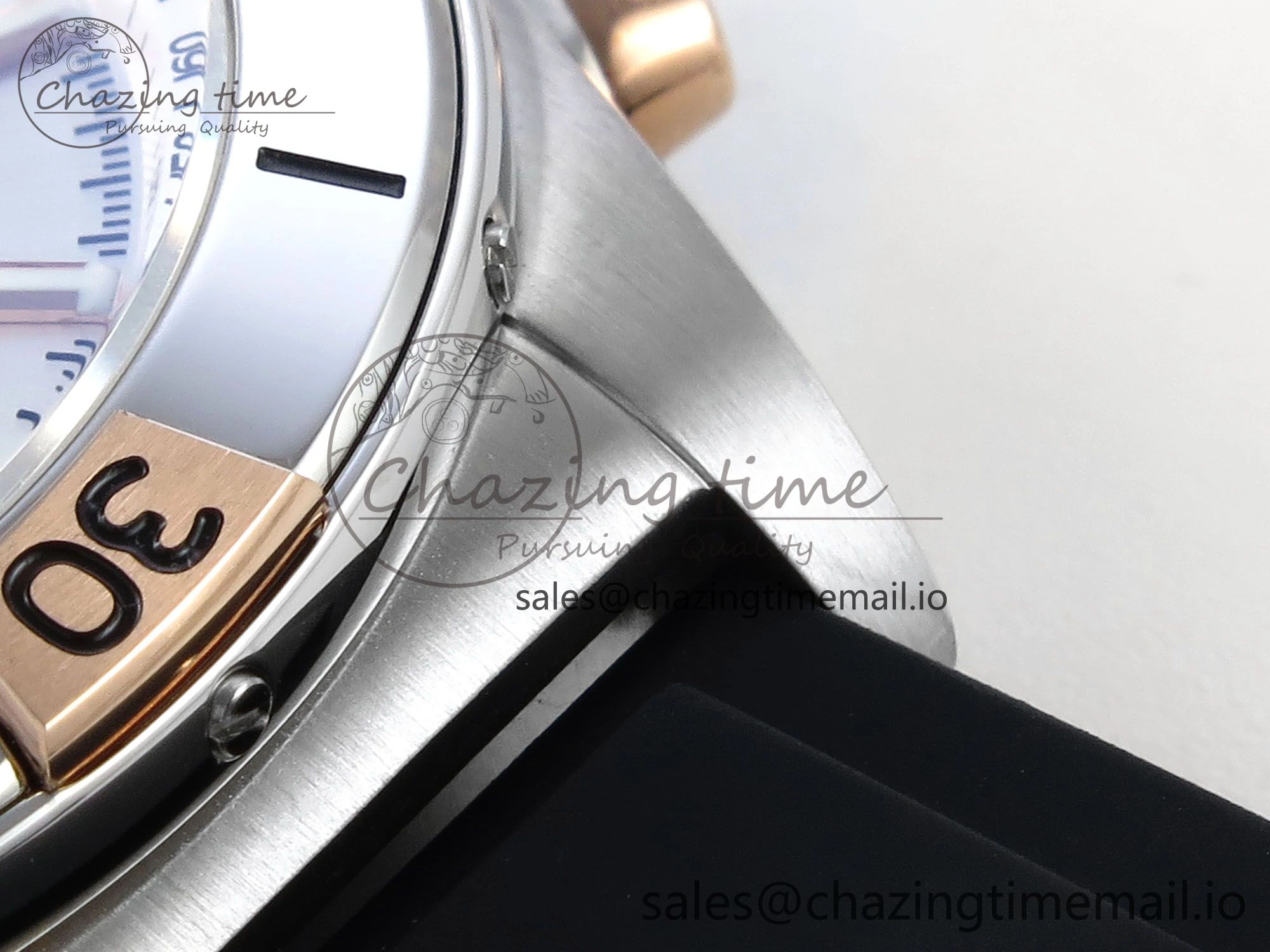Chronomat B01 42mm SS TF 1:1 Best Edition Silver Dial on Black Rubber Strap A7750 V2