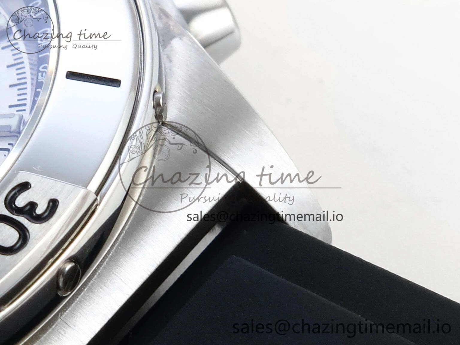 Chronomat B01 42mm SS TF 1:1 Best Edition Silver Black Dial on Black Rubber Strap A7750 V2