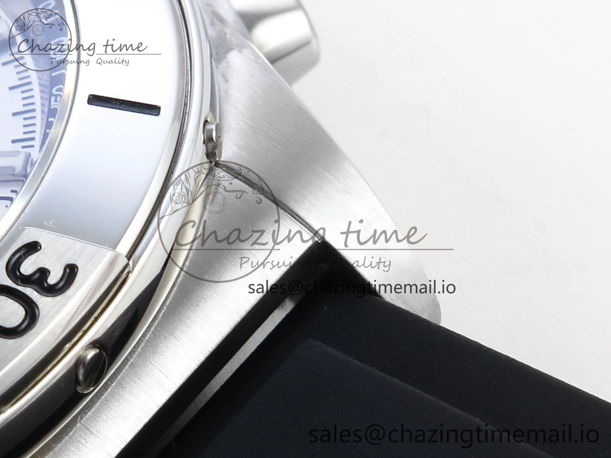 Chronomat B01 42mm SS TF 1:1 Best Edition Silver Black Dial on Black Rubber Strap A7750 V2