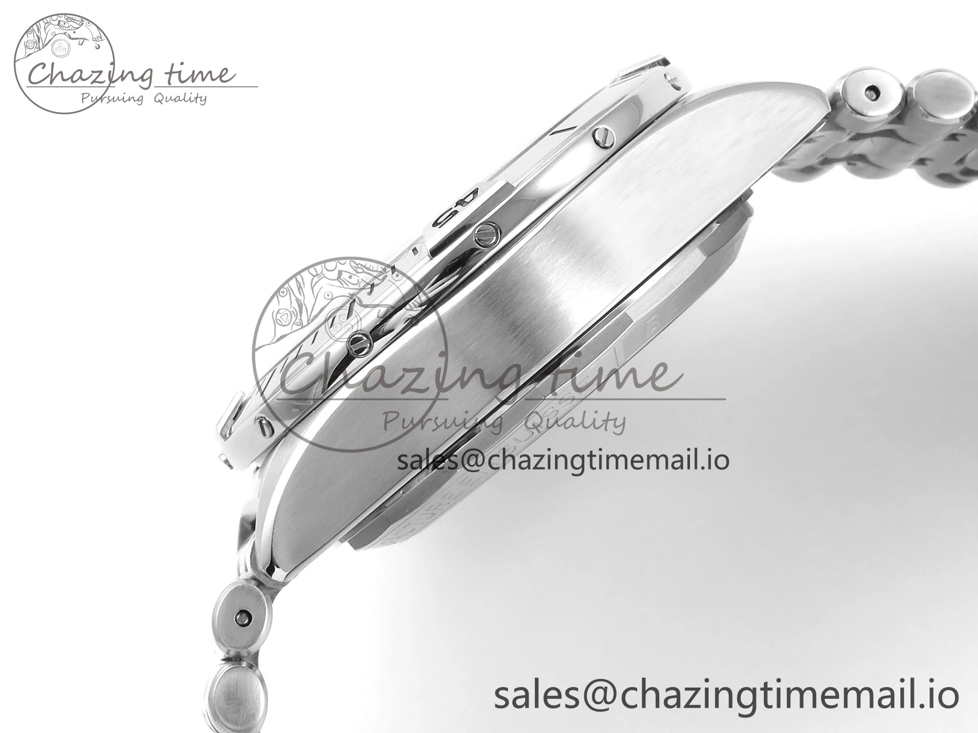 Chronomat B01 42mm SS TF 1:1 Best Edition Silver Black Dial on SS Bracelet A7750 V2