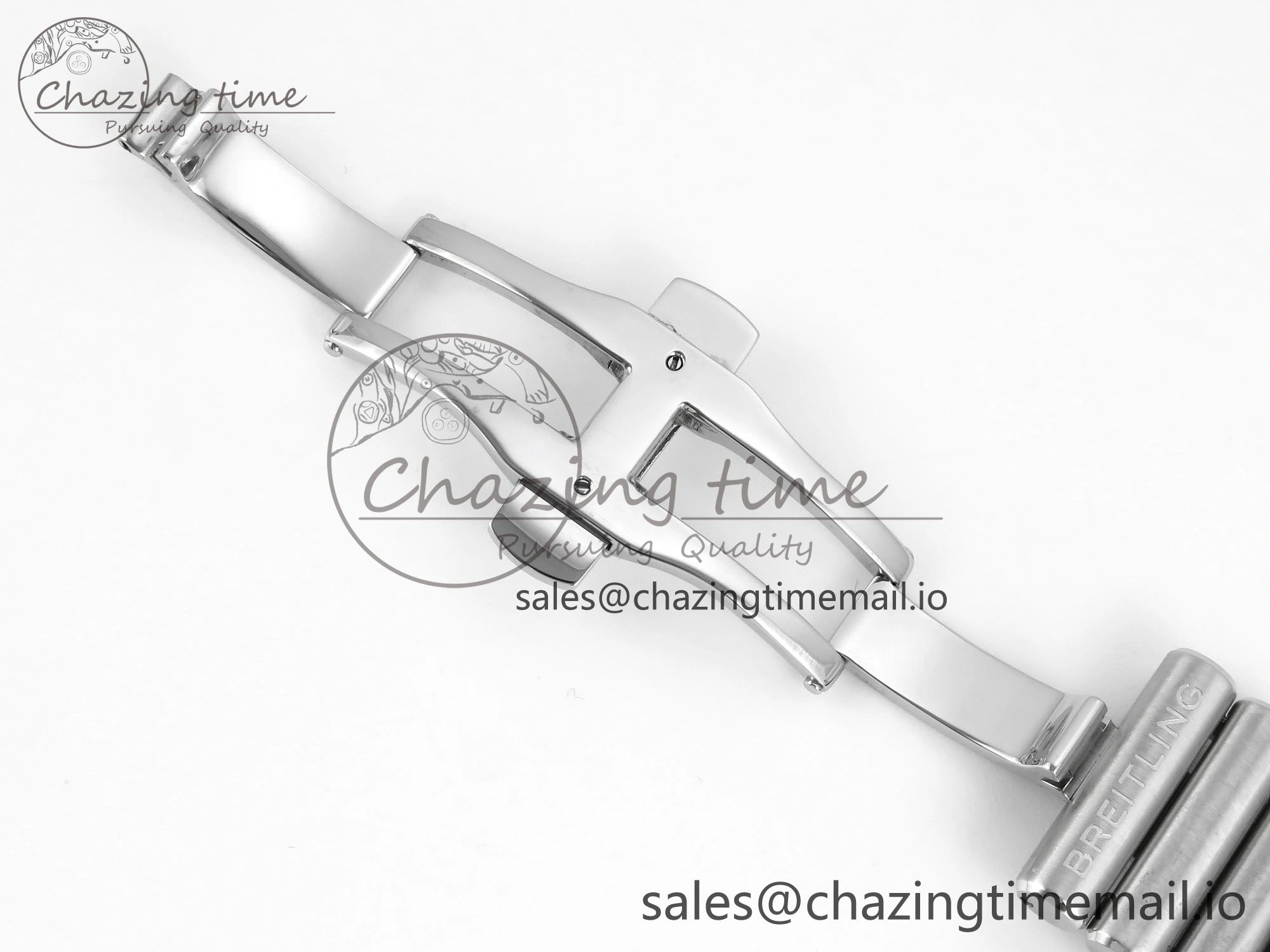Chronomat B01 42mm SS TF 1:1 Best Edition Silver Black Dial on SS Bracelet A7750 V2