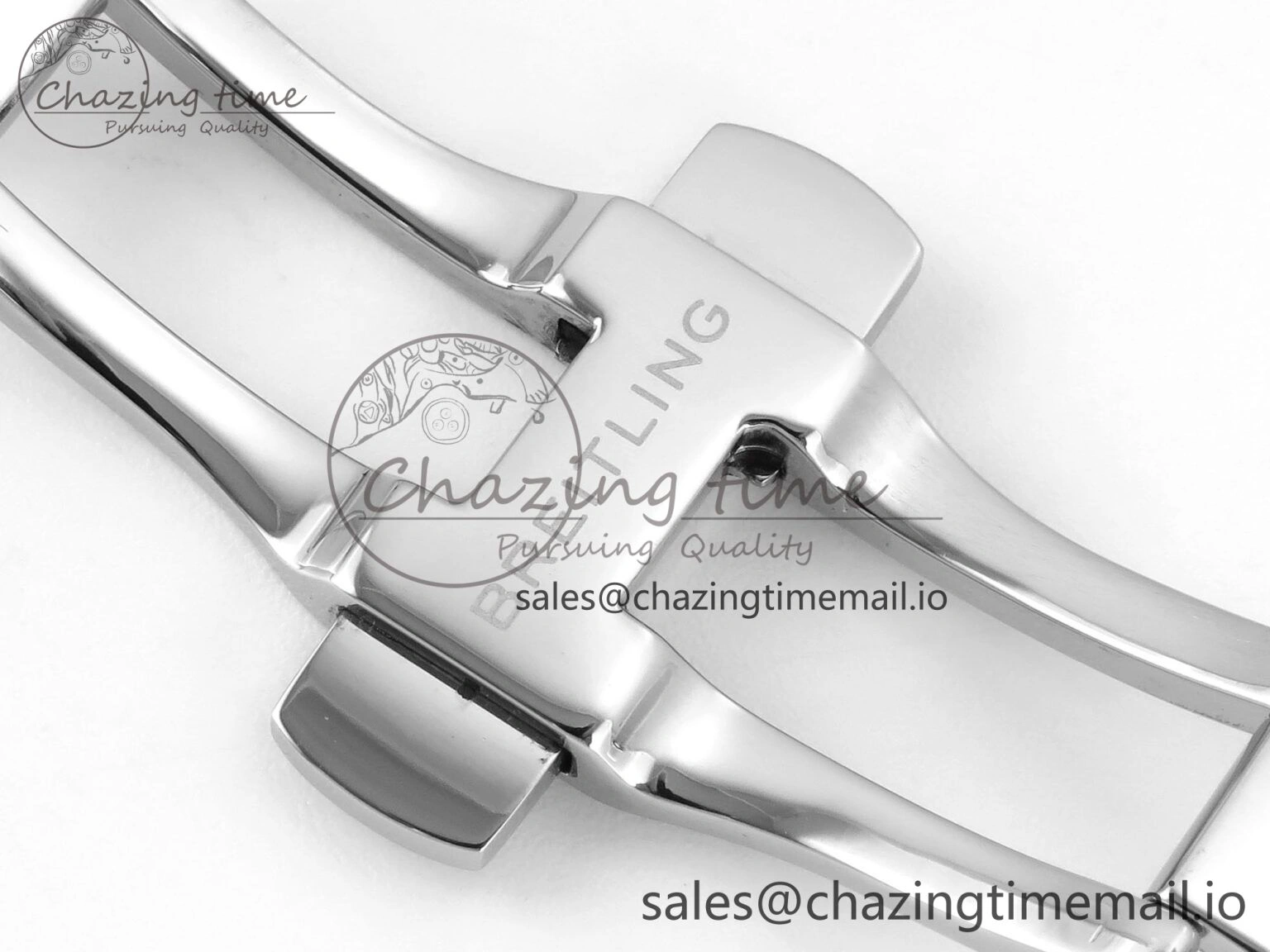 Chronomat B01 42mm SS TF 1:1 Best Edition Silver Black Dial on SS Bracelet A7750 V2