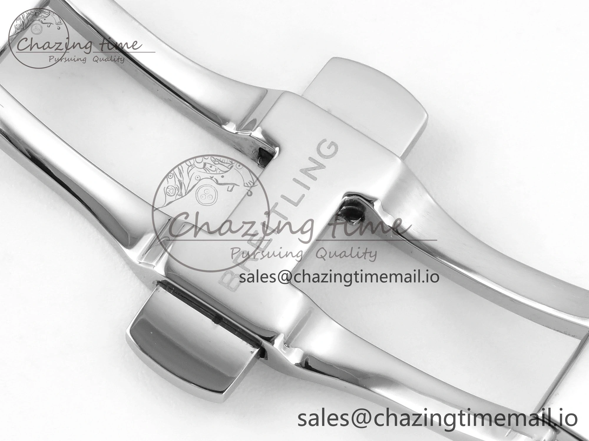 Chronomat B01 42mm SS TF 1:1 Best Edition Silver Black Dial on SS Bracelet A7750 V2